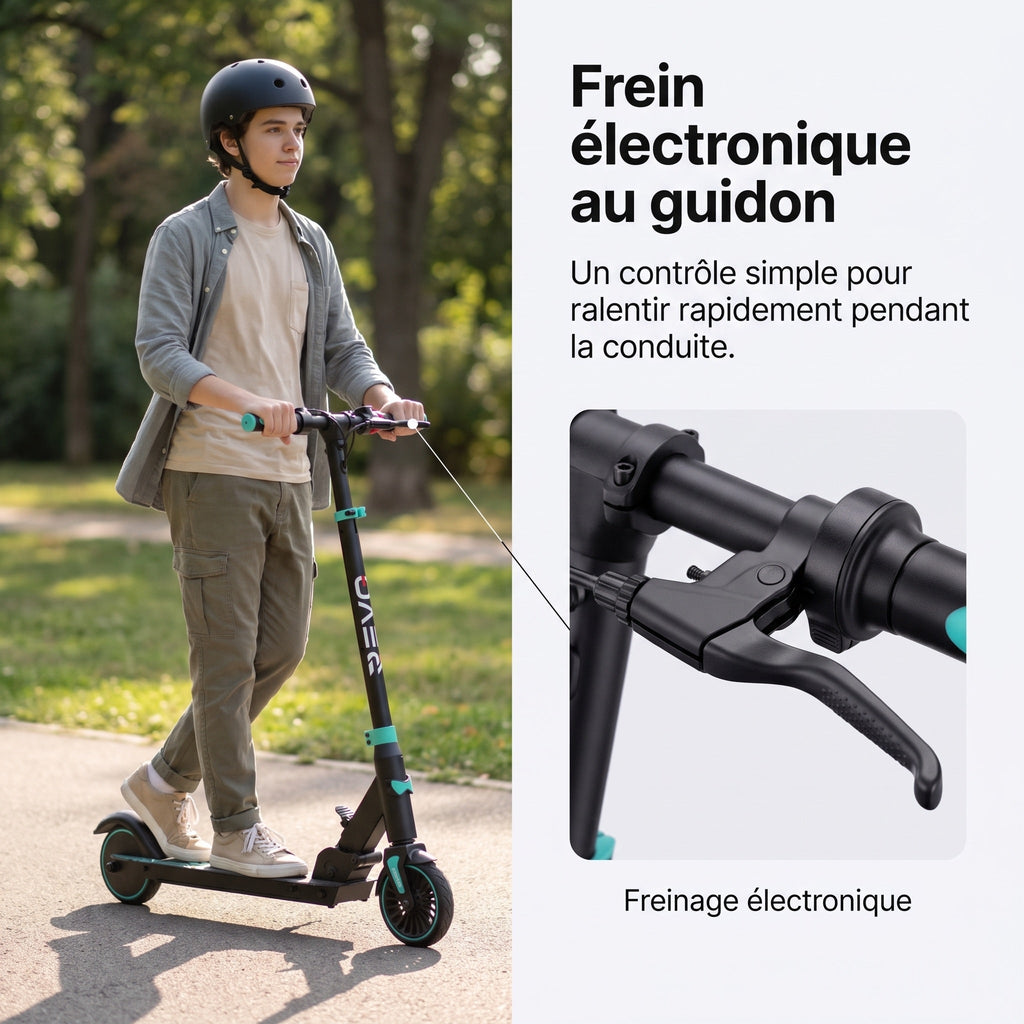 Trottinette électrique pour enfant REVO MiniRide 250 – 250 W – Jusqu’à 20 km/h – Autonomie jusqu’à 16 km – Pliable