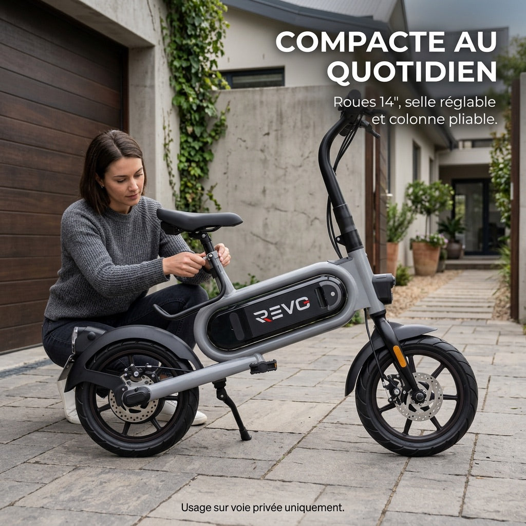 Draisienne électrique REVO Glide 14 – 350 W – Autonomie jusqu'à 15 km – Roues 14″ – Batterie amovible 36 V 5,2 Ah
