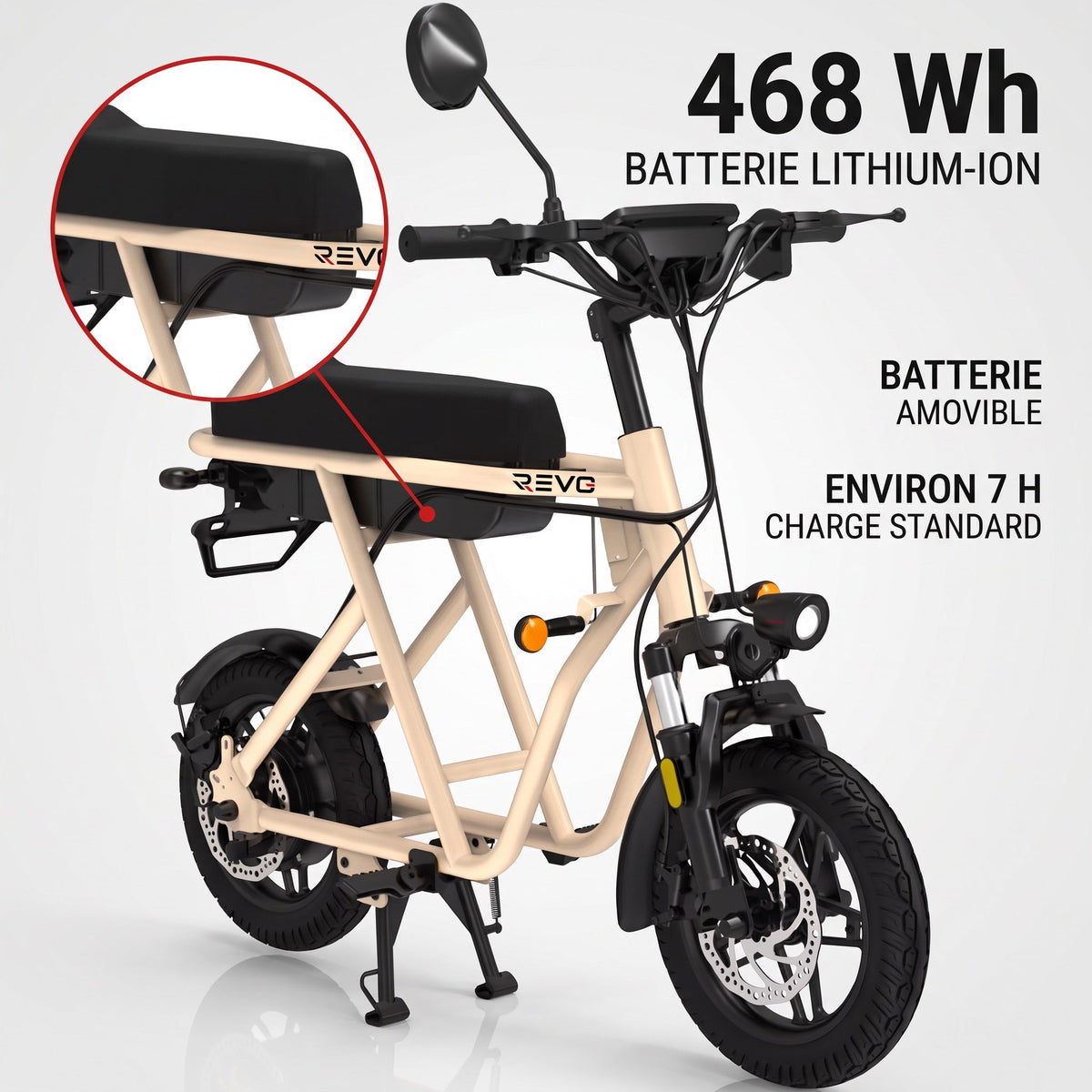 Draisienne électrique REVO Rove 14 – 350 W – Autonomie jusqu’à 40 km – Roues 14" – Batterie amovible 468 Wh