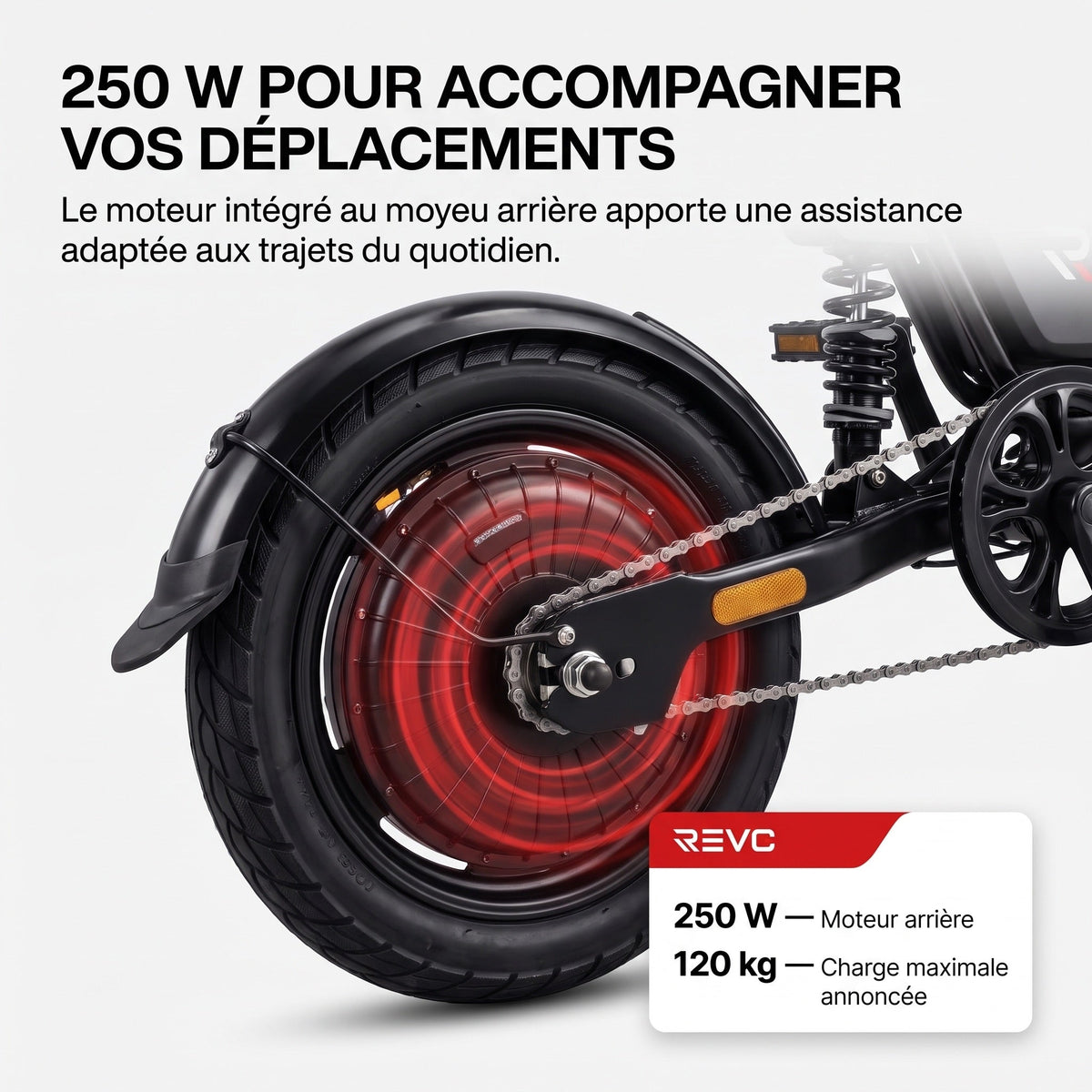 Draisienne électrique pliable REVO Foldix 14 – 250 W – Batterie 36 V 12 Ah – Autonomie jusqu’à 50 km – Application – Roues 14"