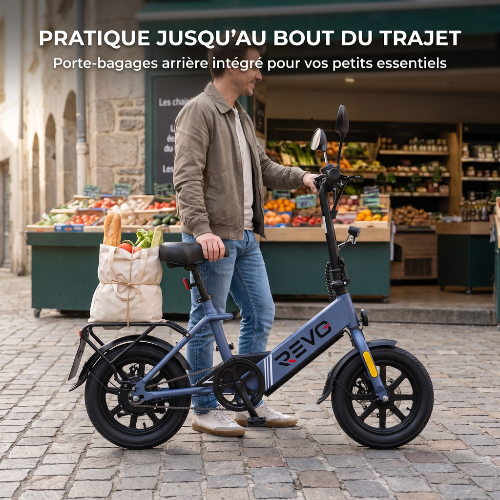 Draisienne électrique REVO Nexo 14 – Pneus 14" – Double frein à disque – Pliable – Charge 120 kg