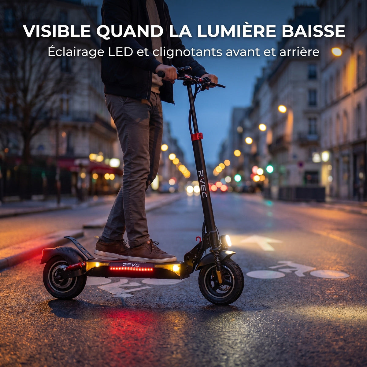 Trottinette Électrique REVO Axion 800 – 800 W Max – Autonomie jusqu’à 45 km – Batterie 48 V 13 Ah – Double Suspension – Roues 10"