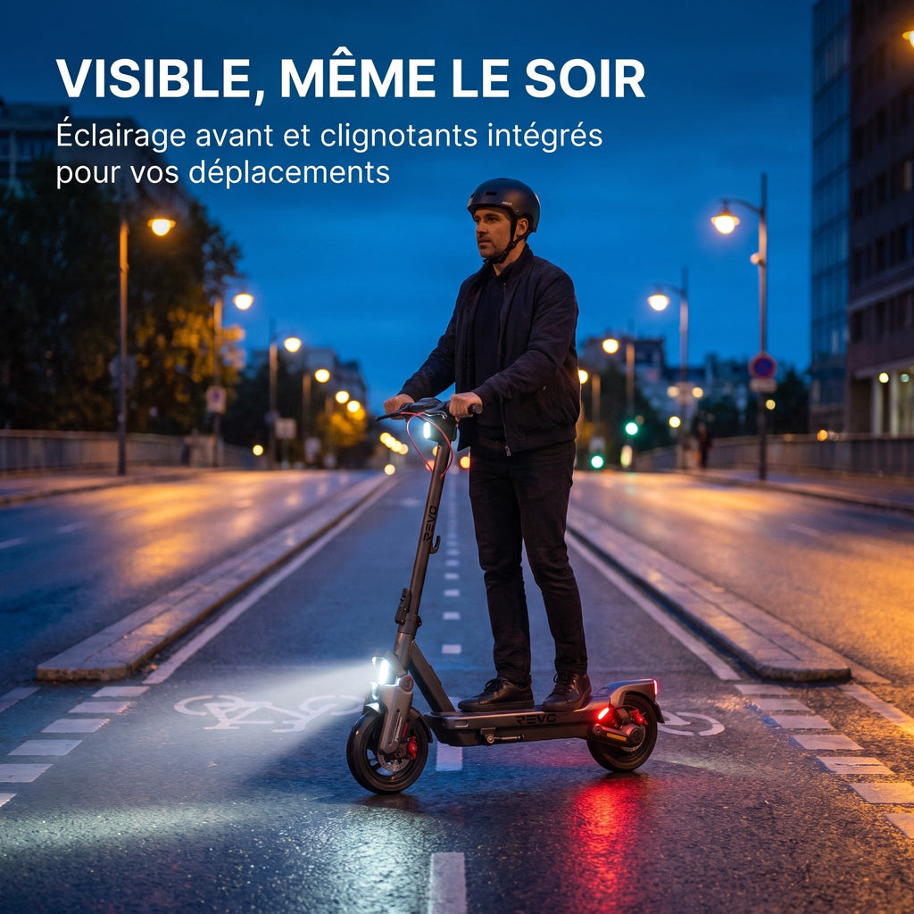 Trottinette électrique REVO Elevon 80 – 2 000 W – 25 km/h – Autonomie jusqu’à 80 km – Pneus 11″ – Écran TFT 2,4″