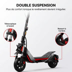 Trottinette électrique REVO Vanguard 11 – 25 km/h – Pneus tout-terrain 11″ – Double suspension – Charge 120 kg