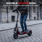 Trottinette électrique REVO Vanguard 11 – 25 km/h – Pneus tout-terrain 11″ – Double suspension – Charge 120 kg