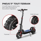 Trottinette Électrique REVO Stride 60 – Autonomie jusqu’à 60 km – Batterie 48 V 15 Ah – Pneus 11″ Tout-Terrain – Double Suspension