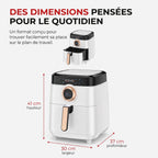 Airfryer REVO Savoris 1700 – Friteuse à air 1700 W – 8 préréglages – Écran tactile – Blanc