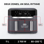 Air Fryer REVO Twinora 11 – 11 L – Double zone 6,5 L + 4,5 L – 2 700 W – 7 programmes