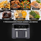 Air Fryer REVO Twinora 11 – 11 L – Double zone 6,5 L + 4,5 L – 2 700 W – 7 programmes