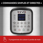 Multicuiseur et Air Fryer REVO Fusion 6 – 5,7 L – 1500 W – 11 fonctions de cuisson – Cuisson sous pression et friture à air