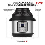 Multicuiseur et Air Fryer REVO Fusion 6 – 5,7 L – 1500 W – 11 fonctions de cuisson – Cuisson sous pression et friture à air