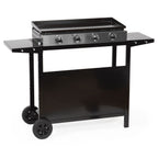 Gas griddle REVO Palma – 4 burners 8 kW with rolling cart – Enameled steel plate