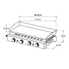 Plancha gaz REVO Valencia – 4 brûleurs 10 kW Butane/Propane avec plaque en acier émaillé