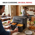 Friteuse à air chaud REVO Synora 7,6 – Double zone 7,6 L – 6 modes – Cuisson synchronisée