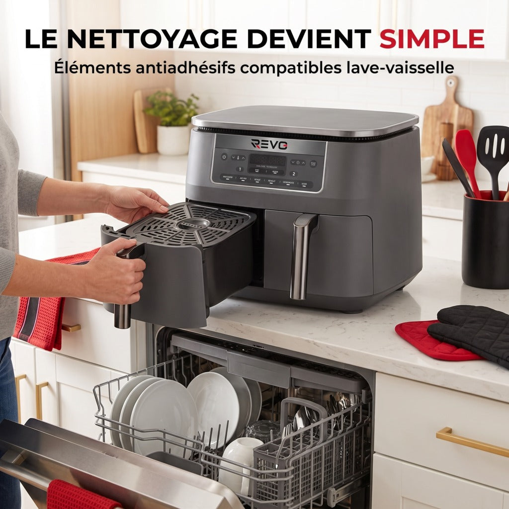Friteuse à air chaud REVO Synora 7,6 – Double zone 7,6 L – 6 modes – Cuisson synchronisée