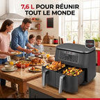 Friteuse à air chaud REVO Synora 7,6 – Double zone 7,6 L – 6 modes – Cuisson synchronisée