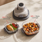 Air Fryer REVO Nomad 38 – Friteuse sans huile portable 4-en-1 – 1 700 W – Récipients en verre 3,8 L & 1,4 L