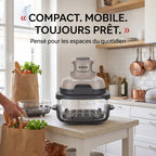 Air Fryer REVO Nomad 38 – Friteuse sans huile portable 4-en-1 – 1 700 W – Récipients en verre 3,8 L & 1,4 L